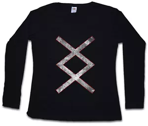 CAMISETA INGUZ RUNE MUJER MANGA LARGA Ingwaz Ing Enguz Iggws Valhalla Vikings - Imagen 1 de 1