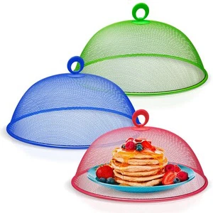 Metal Mesh Screen Food Cover Tent Umbrella 10.75 Inch Reusable Outdoor Picnic Fo - Picture 1 of 9