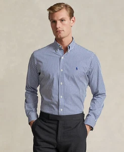 $125 Polo Ralph Lauren Men's Slim-Fit Poplin Shirt, Navy, XXL - Picture 1 of 1