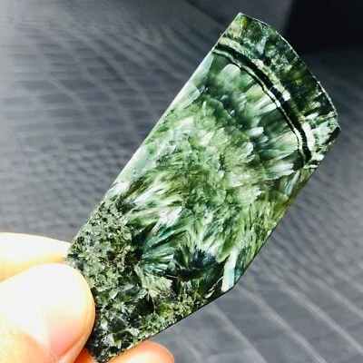 Muestra mineral de cristal de cuarzo pulido rebanada fina clinocloro natural 12 g F770 Foto 1 de 4