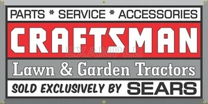 SEARS CRAFTSMAN RASEN GARTEN TRAKTOR MÄHER VINTAGE SCHILD NEUGESTALTUNG BANNER GRÖßENOPTION - Bild 1 von 1