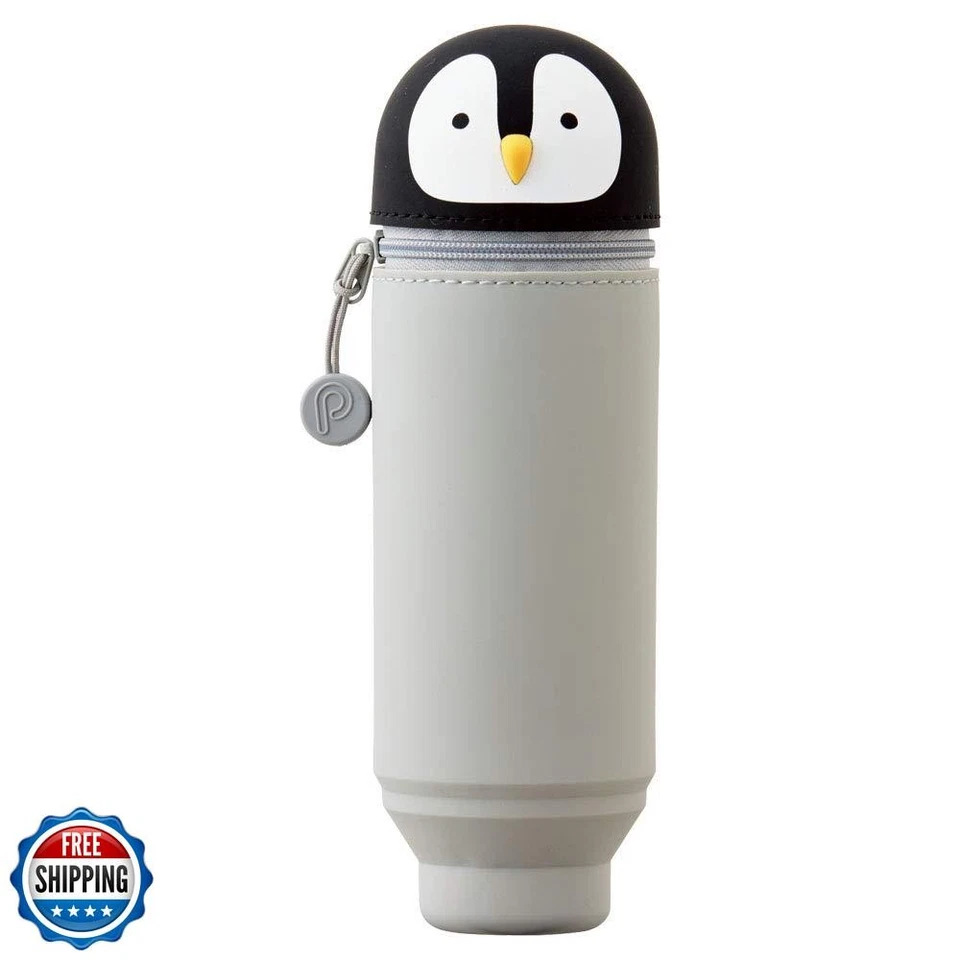 Estuche para lápices LIHIT LAB Kawaii pingüino japonés de pie para escuela Foto 1 de 4