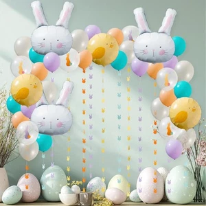 Easter Balloon Arch Bunny Decorations Party Supplies Rabbit Pastel Foil Mylar... - Picture 1 of 6