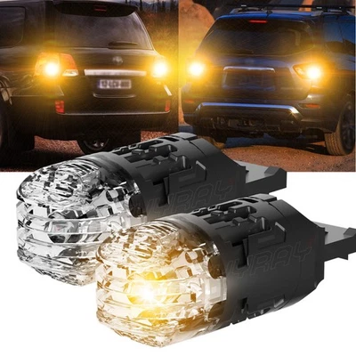 Светодиодные лампы указателей поворота 7443 7440 янтарные лампы для Jeep Grand Cherokee 2011-2021 - Изображение 1 из 4
