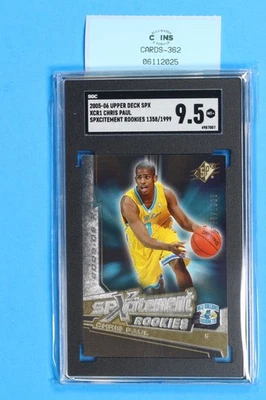 2005-06 UPPER DECK SPX XCR1 CHRIS PAUL SPXCITMENT ROOKIES SGC 9.5 CARDS-362 - Image 1 of 2