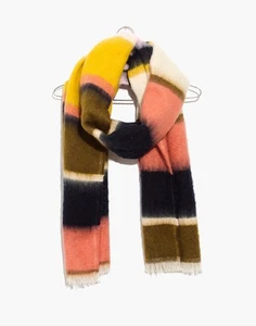 Madewell Warm Stripeweave Scarf Fuzzy Stripe MSRP $65 NWT - Picture 1 of 8