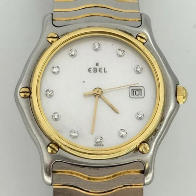Ebel Sport Classic Wave Diamond Dial Steel & 18k Gold 34mm Watch 1087131 - Image 1 of 4