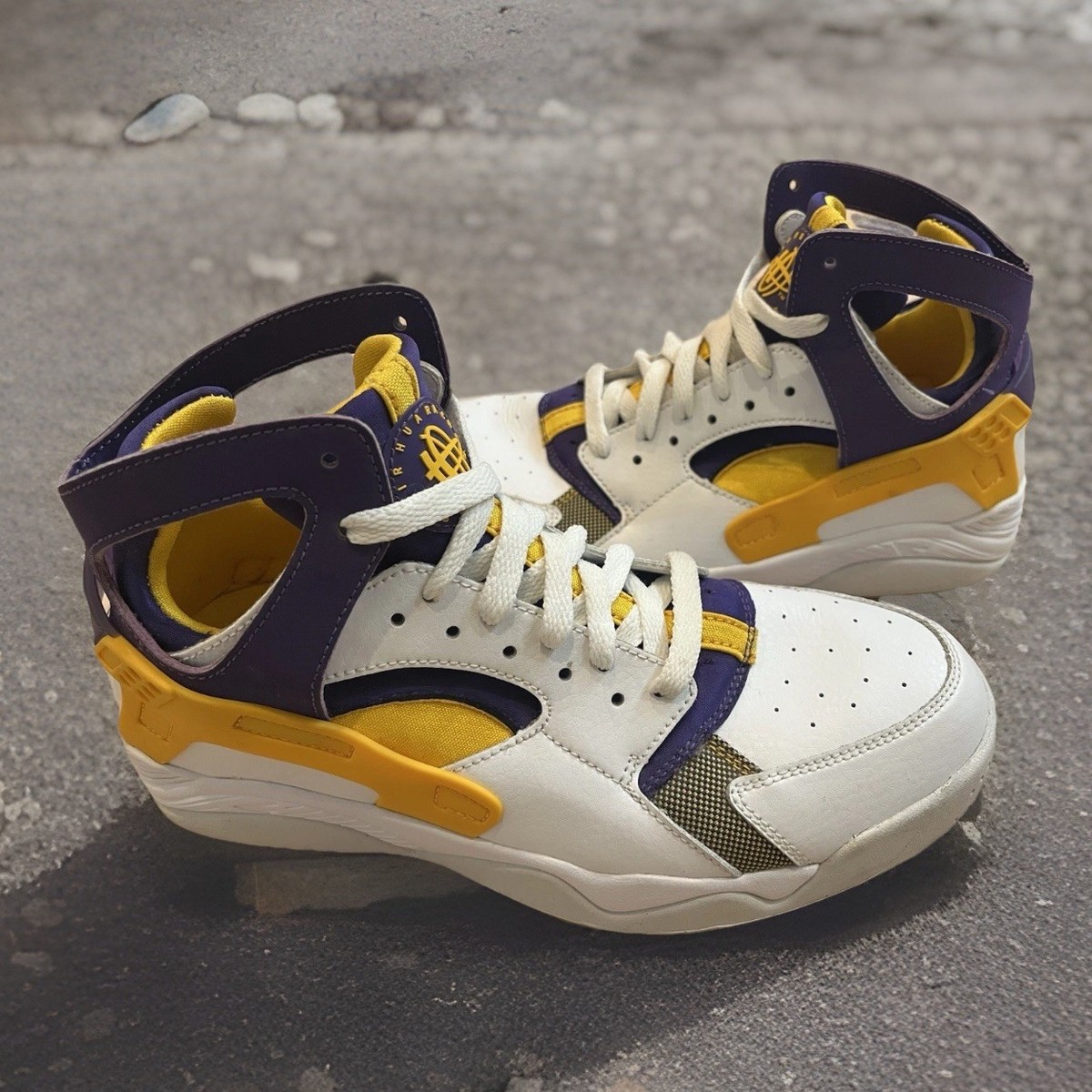 シューズ(男性用) Nike Air flight huarache 27.0 LAKERS New Nike Air Huarache Black Running Shoes Men's Size 8.5 US