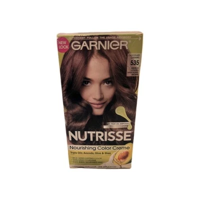 Color de cabello permanente nutritivo Garnier Nutrisse #535 chocolate caramelo paquete de 1 Foto 1 de 2