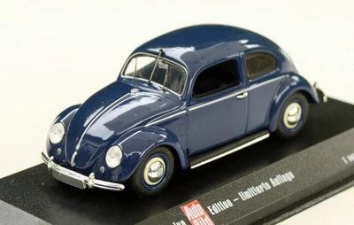VW Käfer 1200 " Brezelkäfer " Bj. 1949-1953, Blu Scuro, Minichamps-Modell M.1:43 - Immagine 1 di 4