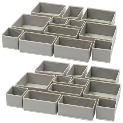 Set of 24 Foldable Cloth Storage Closet Dresser Drawer Organizer Fabric Baske... - Image 1 of 4