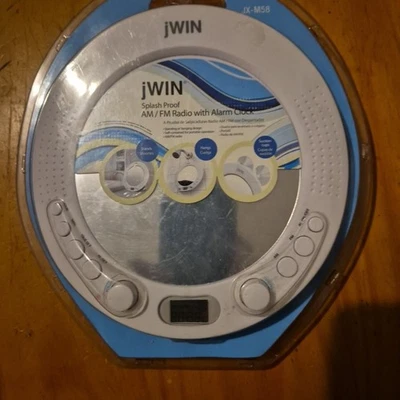 jWIN JX-M58 Splash Proof Shower AM/FM Radio with Alarm Clock & Mirror New NOS !  - Image 1 of 4