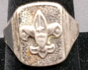 Mitte des 20. Jahrhunderts Adler Pfadfinder Sterlingsilber Siegelring Größe 8,5 - Bild 1 von 4