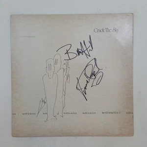 CRACK THE SKY World In Motion 1 PRT1696 LP Vinyl VG++ Cvr VG+nr++ Autographed - Picture 1 of 6