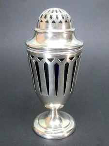 Vintage Seal Mark English Silver Plated Sugar Caster w/Cobalt Glass Liner - Bild 1 von 5
