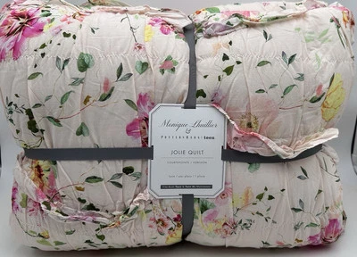 Pottery Barn Monique Lhuillier Jolie Floral  Quilt~Twin~Pink~New - Image 1 of 2