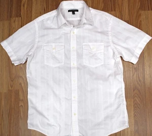BANANA REPUBLIC WESTERN SHIRT REGULAR FIT 100% COTTON WHITE MEDIUM, M - Picture 1 of 3