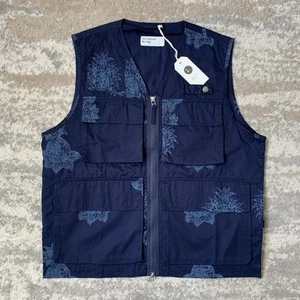 Universal Works Photographers Utility Flower Print Navy Gilet Vest BNWT Large - Picture 1 of 9