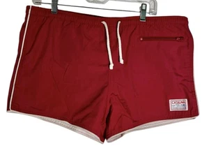 Bañador Catalina Sportswear rojo vintage años 70 pantalones cortos forrados de malla para hombre 34 - Imagen 1 de 4