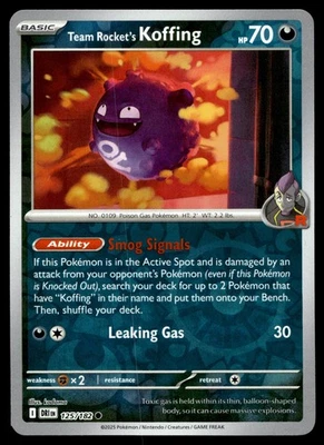 TEAM ROCKET'S KOFFING 125/182 COMMON DESTINED RIVALS POKEMON - Image 1 of 4