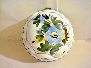 ABC BASSANO ITALY WALL HANG DECOR CAKE JELLO MOLD 6" MAJOLICA BRIGHT BLUE FLORAL - Picture 1 of 9