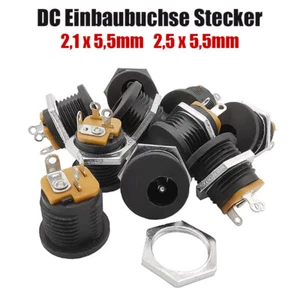DC Einbaubuchse Stecker 2,1/2,5x5,5mm - Netzgerät Buchse für Gehäuse Panel Mount - Picture 1 of 10