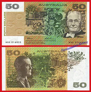 AUSTRALIA 50 Dollars dolares 1973-1994 Pick 47i SC- / aUNC - Imagen 1 de 1