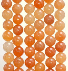 10mm Orange Aventurine Gemstone Round Loose Beads 15 inch(80005906-M32) - Picture 1 of 4