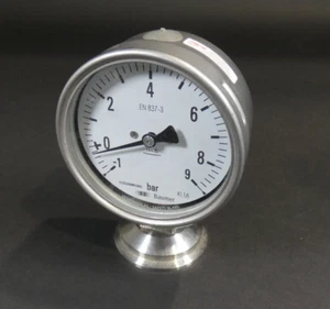 Baumer Druckmessgerät / Manometer -1 bis 9bar | Kl. 1,6 | 1.4435 | EN 837-3 - Bild 1 von 9