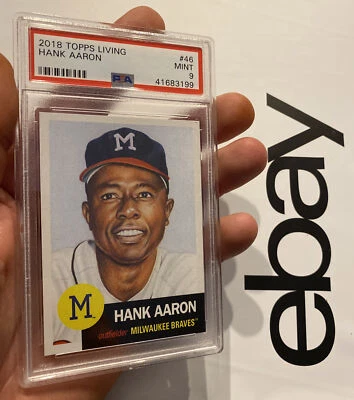 Hank Aaron PSA 9 MINT 💎 Topps Card Baseball 2018 Collector Man Cave Braves GIFT - Image 1 of 4