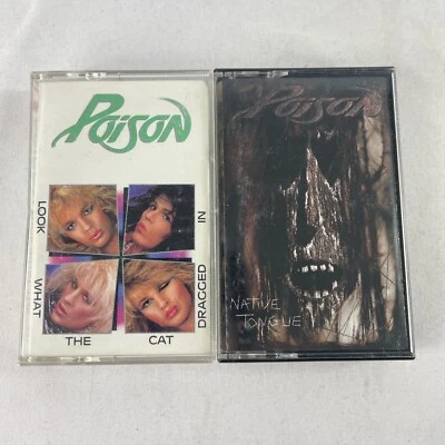 Poison - Look What The Cat Dragged In Cassette 1986 + Native Tongue 1993 - Image 1 of 4