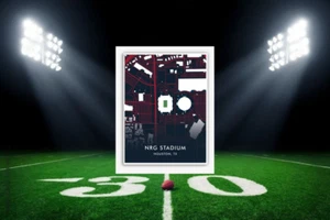 Houston Texans NRG Stadium Stadium Location Map NFL Stadium Art Decor - Picture 1 of 5