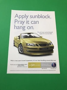 2004 SAAB 9-3 CONVERTIBLE VINTAGE ORIGINAL PRINT AD ADVERTISEMENT PRINTED - Bild 1 von 1