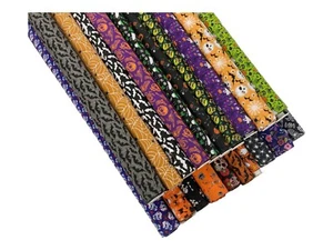 Halloween Fabric Polycotton Dress Craft Material Skull Spider Skeleton Pumpkin - Picture 1 of 65