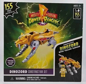 Mighty Morphin Power Rangers Sabertooth Dinozord W/Yellow Ranger Building Set  - Picture 1 of 6