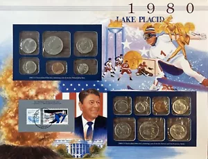 1980 Uncirculated Mint Set Postal Commemorative Society Coins & Stamps - Picture 1 of 6