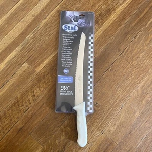 Nóż do chleba stal KWP-91 falista krawędź biała zakrzywiona 9-1/2" niemiecka stal NSF nowa - Zdjęcie 1 z 10