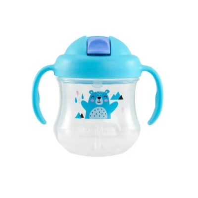 Pigeon 200ml Magmag  BPA Free Leak Proof Straw Plastic Cup Blue Baby/Toddler 8m+ - image 1 of 2