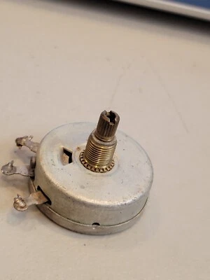Mallory 10K Ohm  Wire Wound Brass Spline  Potentiometer  Assumed Used Guaranteed - Image 1 of 2