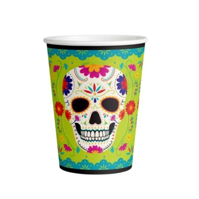 AMSCAN 8 GOBELETS CARTON JOUR DES MORTS 25CL