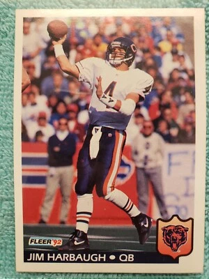 1992 FLEER JIM HARBAUGH #40 CHICAGO BEARS - Image 1 of 4