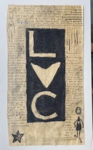 2001 Pencil Drawing Outsider Art Poem Love Story Camay Belle Sebastian Song - Picture 1 of 11