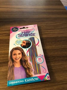 NEW 4 CRA.Z.GLITTER HAIR STRANDS EA.36 IN. LONG. RAINBOW,SILVER,GOLD AND PINK - Picture 1 of 4