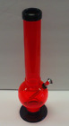 12" ACRYLIC PLASTIC BUBBLE 1 RING BONG WATER PIPE HOOKAH THUMB CARB ORANGE