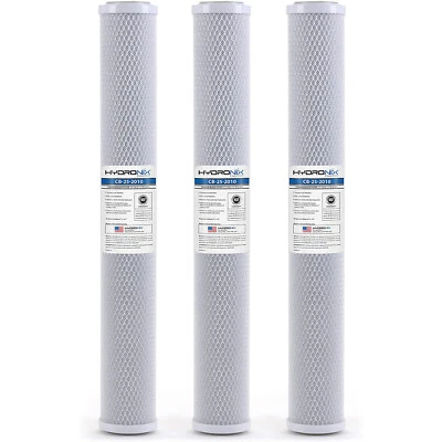 3 Pack RO Coconut Activated Carbon Block Water Filter 10 micron 2.5" x 20" - Image 1 of 3