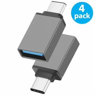 Paquete de 4 convertidores adaptadores de datos USB3.0 a USB tipo C para Samsung LG Google Foto 1 de 4