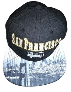Tapas San Francisco Gráfico Sombrero "Lewis Caslin" Snapback Billete Plano Ajustable - Imagen 1 de 6