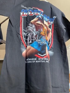 Men’s black Muay Thai Fighter wai Kru BRAND NEW size L %100 cotton martial arts - Picture 1 of 8