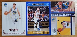 Steph Curry Insert Lot (3) 2010 Contenders Patches 2014 Excalibur Red 2017 Blue - Picture 1 of 2