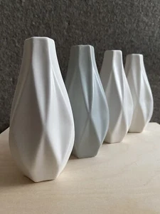 4 Small Modern vases/White/Gray/2020s Artistic Decorative - Picture 1 of 4